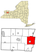 Genesee County New York incorporated and unincorporated areas Le Roy highlighted
